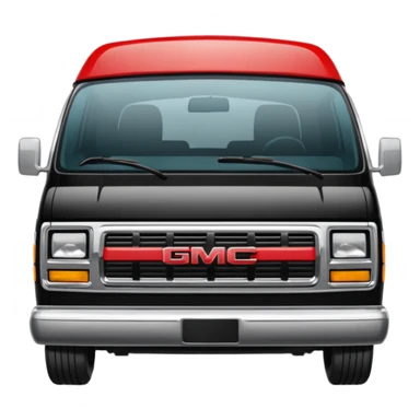 I need an emoji depicting the A-Team's van. this is a GMC Vandura with a front grill, and a diagonal stripe coming from the door, it is not a VW van sticker