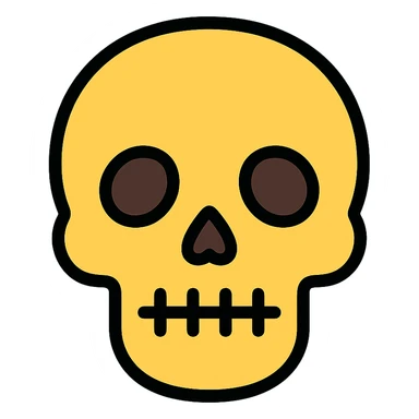 color outline icon of a skull face sticker