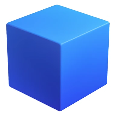 indigo cube, 3D style, subtle shading sticker