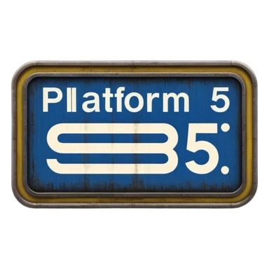 Platform Board – blue text display, Subway Sign. sticker