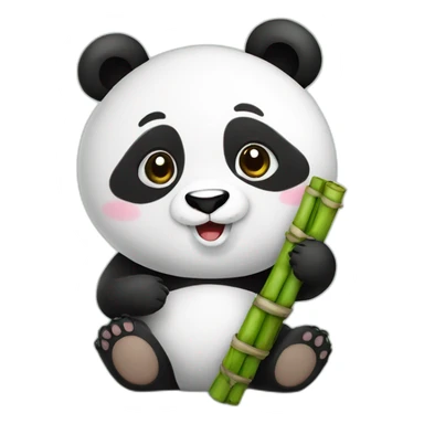 Panda met bamboe in zijn hand sticker