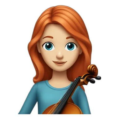 Girl cellist with red hair and blue eyes sticker