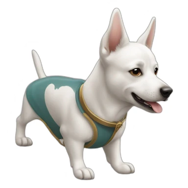 Chien sur dauphin sticker