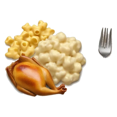 Plate of turkey, mac and cheese, stuffing, and mashed potatoes sticker