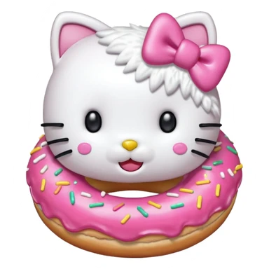 hello kitty eating a donut sticker