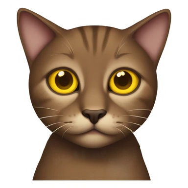 Brown cat with yellow eye sticker