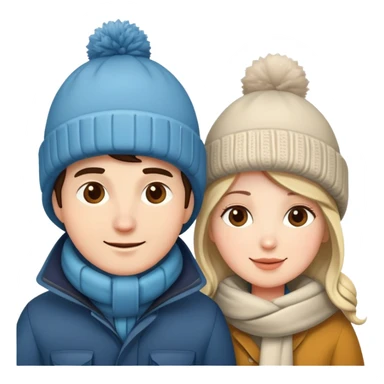 couple enjoying winter together sticker