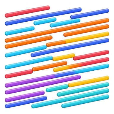 Horizontal multiple little bars merging into a bigger, survey style sticker