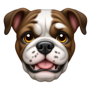 Bulldog english black and brown happy sticker