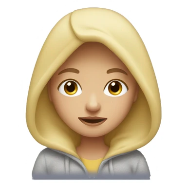 Blonde girl wearing a snuggle hoodie sticker