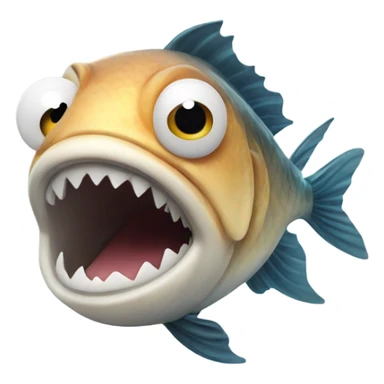 Fish with open mouth facing camera sticker