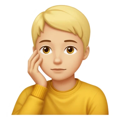 YellowResting chin on hand sticker