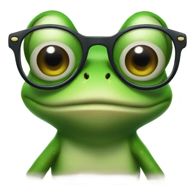 Frog with glasses  sticker