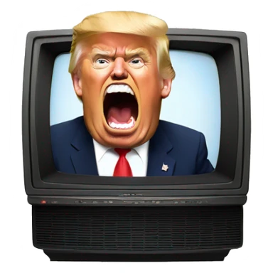 Trump screaming at tv sticker