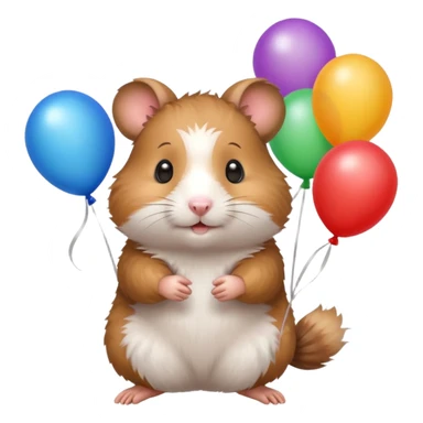 hamster with balloons sticker