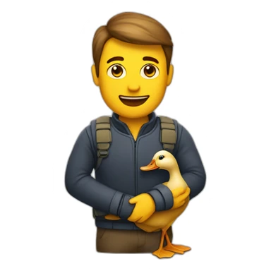 Homme avec un corps de canard sticker