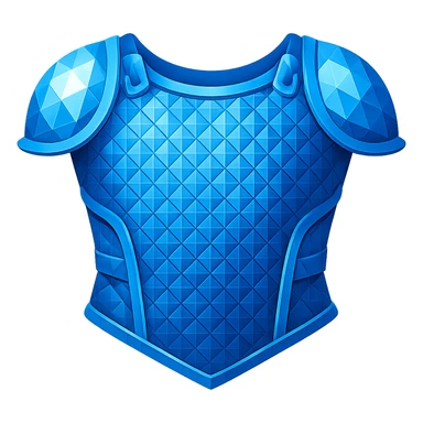 Remove the arms and sleeves, leaving only the diamond platebody (torso armor), blue crystalline. The style is emoji style with a transparent background. sticker