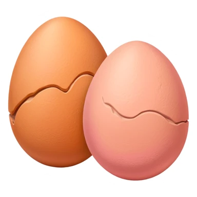 two skin tone peachy beige-pink egg shaped balls/spheres, both same size and same color, add a bumpy, loose, wrinkly skin texture with folds to both.  sticker