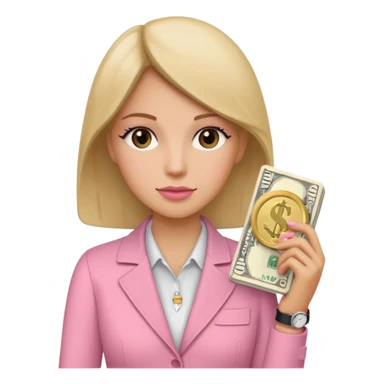 Libreta rosa, reloj femenido blanco y un dolar sticker