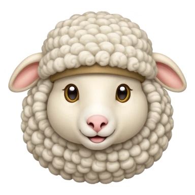 Sheep wear a wool hat sticker