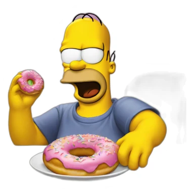 Homer simpson eating a donut sticker