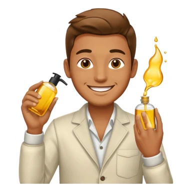oil massage emoji men wearing clothing and applying oil sticker