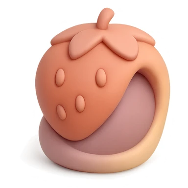 strawberry, mochi illustration style sticker