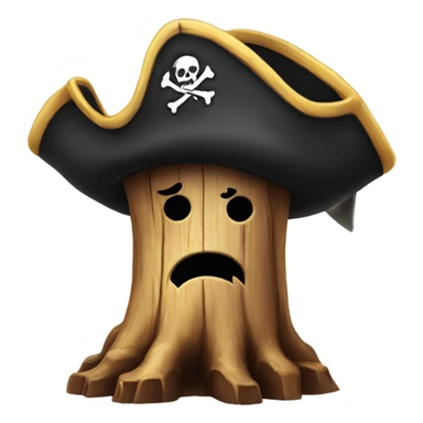 tree stump with a pirate hat sticker