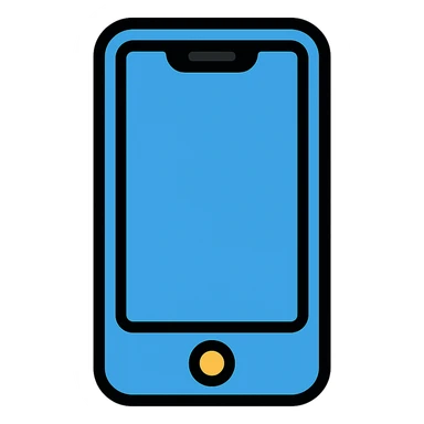 blue iPhone, modern minimalist icon style sticker