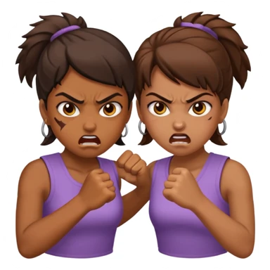 Two girls fighting  sticker