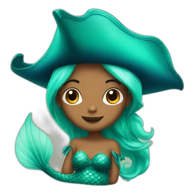 Mermaid with pirate hat sticker