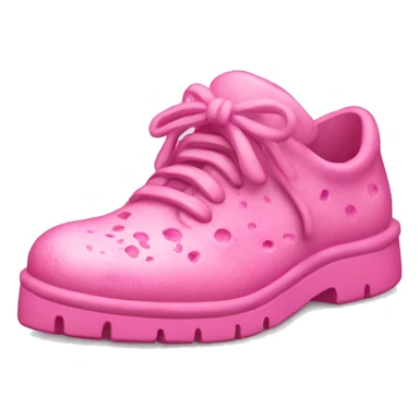 Pink shoes with mold sticker