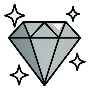 silver colored diamond sticker