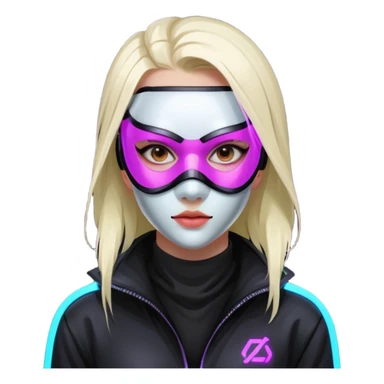 cyberpunk masked girl programmer sticker