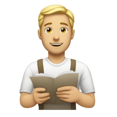 white Man doing a list sticker