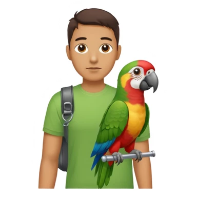 Walker + parrot on shoulder, Pet Walkers. sticker