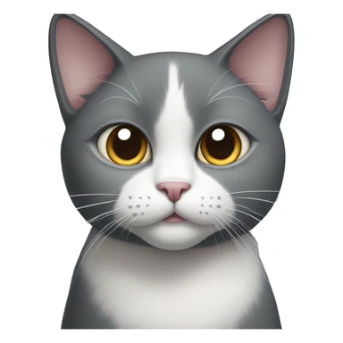 A dark grey and white cat light eyes sticker
