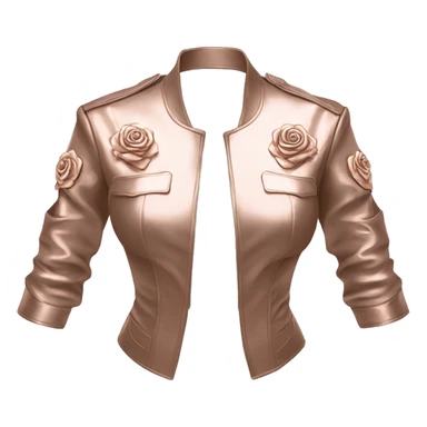 Realistic Isolated open Rose gold military style bolero jacket. sticker