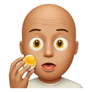 a man eating an egg, emoji style sticker