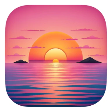 sunset over ocean sticker