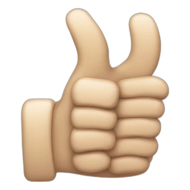 Thumb up but top part cruled like tesak sticker