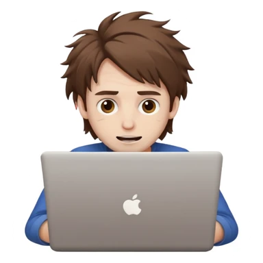 Crazy guy on laptop sticker