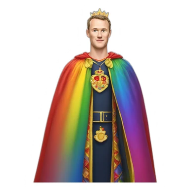 Jonathan Toews as a rainbow king with a royal robe on sticker