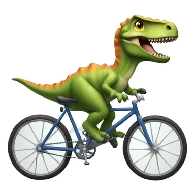 Dinosaur riding a bike sticker