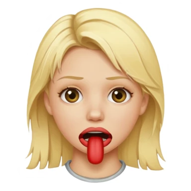 naked blonde girl with a gag in her mouth sticker