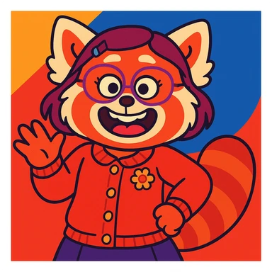 Mei Mei from Turning Red in vibrant toon style illustration sticker