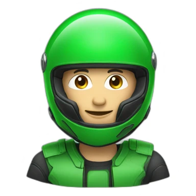 green motorbike helmet man sticker