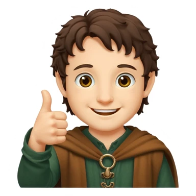 Frodo from lord of the ring doing a thumb up sticker