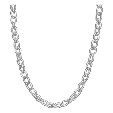 Realistic small feminin silver chain necklace isolated  sticker