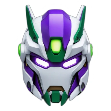 purple and green gundam barbatos face sticker
